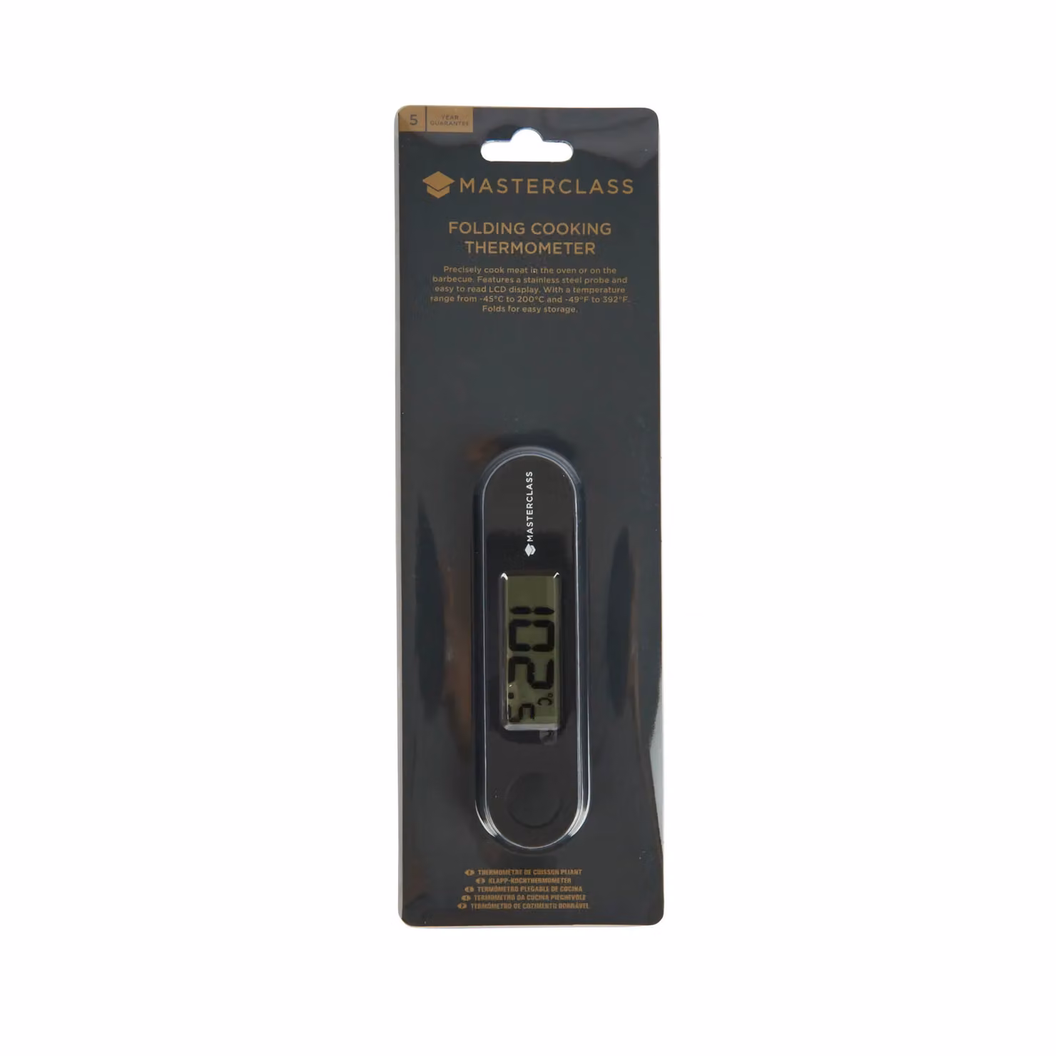 MasterClass Digital Meat Thermometer with Folding Probe, Black – 6
