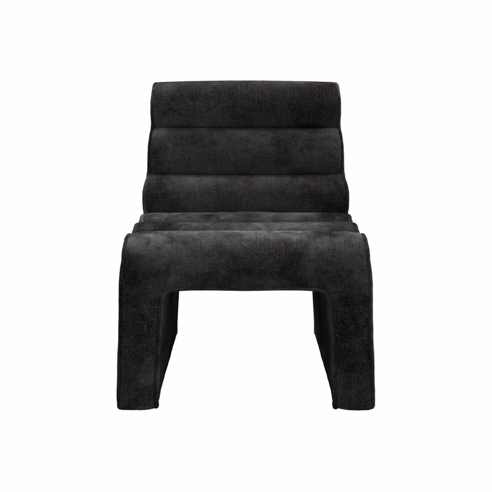 Wyld Haus Midleton Upholstered Black Chenille Ribbed Dining Chair – 2