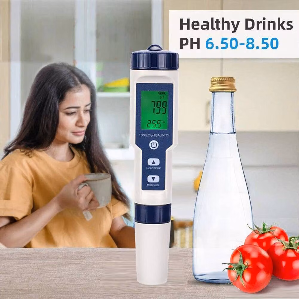 NESTLUNE 5-in-1 Digital Water Quality Meter Tester with LCD Backlight, White – 3