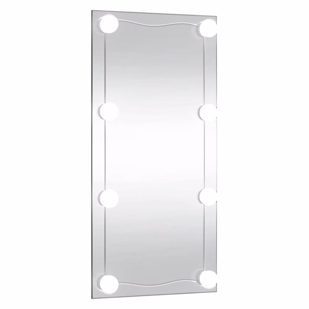 Berkfield Home Silver Rectangular Glass Wall Mirror with LED Lights W: 60 cm, H: 30 cm