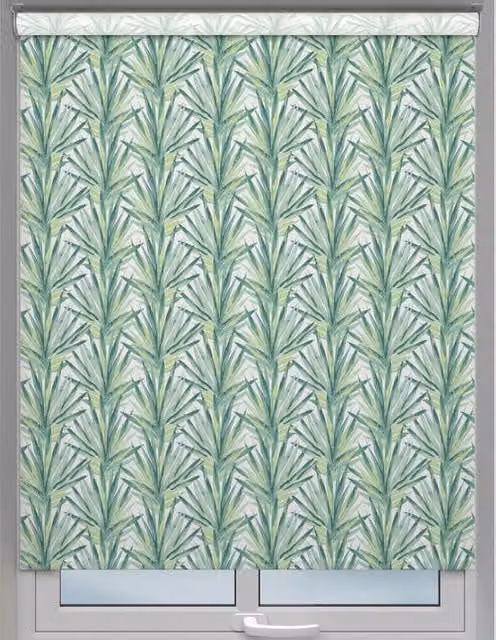 Terrys Lima Tropical Floral Made to Measure Semi-Transparent Roller Blind in Green