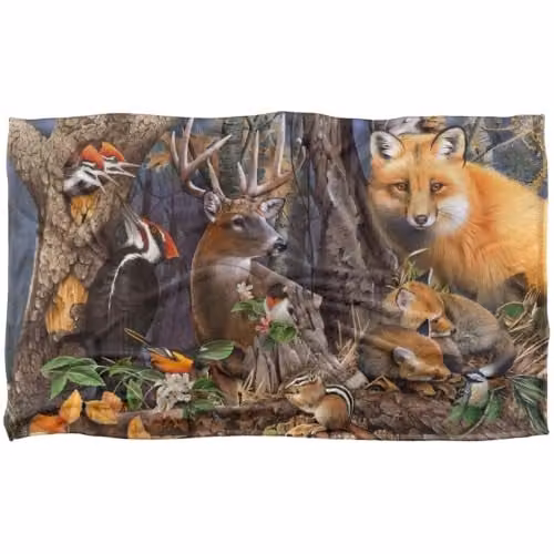 JQ Licensing Forest Animals Silky Touch Super Soft Fleece Throw Blanket, Multicolour, W/D/H: 91 x 147 cm