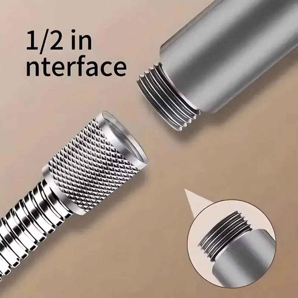 FLAVORA 4-in-1 High Pressure Shower Head with 3 Modes in Grey, W: 180 cm, H: 180 cm – 6