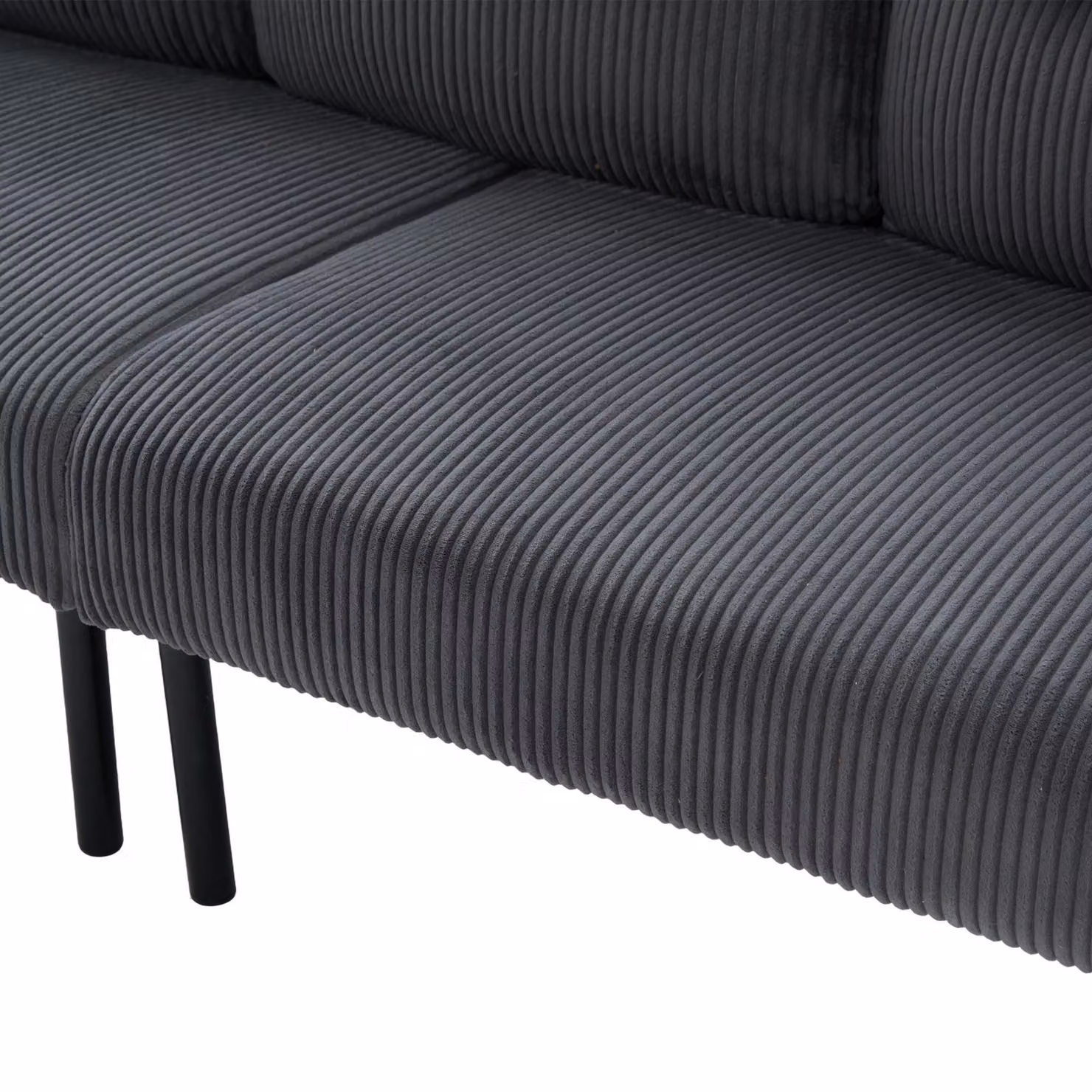 Aosom UK Oversized Two-Seater Upholstered Sofa with USB Charging and Side Storage Pockets, Charcoal Grey, W/D/H: 171 x 72 x 80 cm – 5