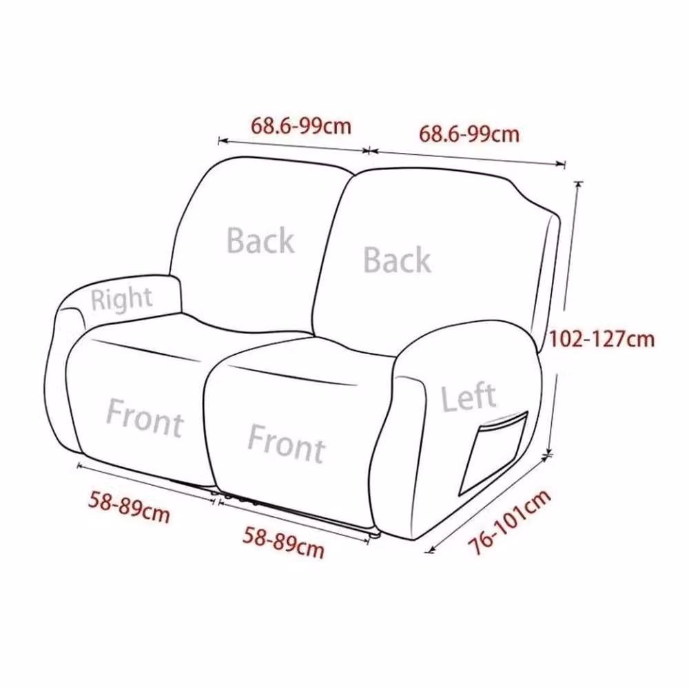 FLAVORA 2 Seater Super Stretch Velvet Sofa Slipcover in Grey, W: 190 cm x H: 100 cm – 2