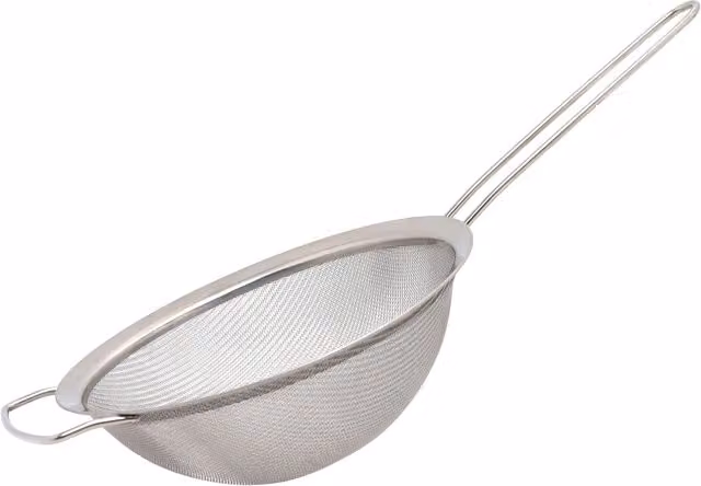 Buckingham Round Fine Mesh Sieve Strainer with Handles in Stainless Steel, Silver, Diameter: 20 cm