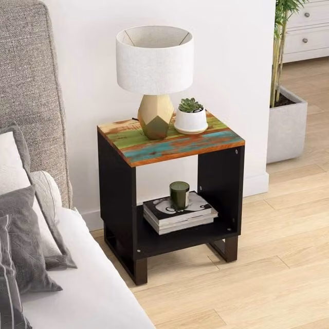 Berkfield Home Industrial Coffee Table in Brown, Solid and Engineered Wood, W/D/H: 40 x 31 x 46 cm