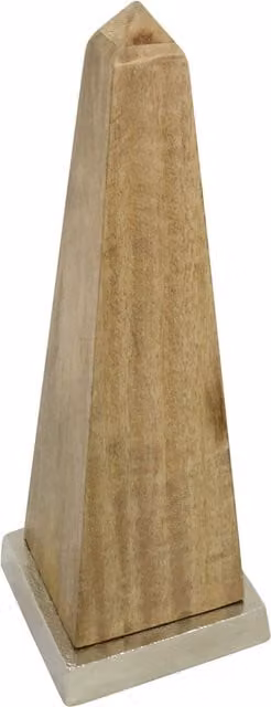 Orsina Hampstead Small Obelisk Tabletop Wood Decor in Brown