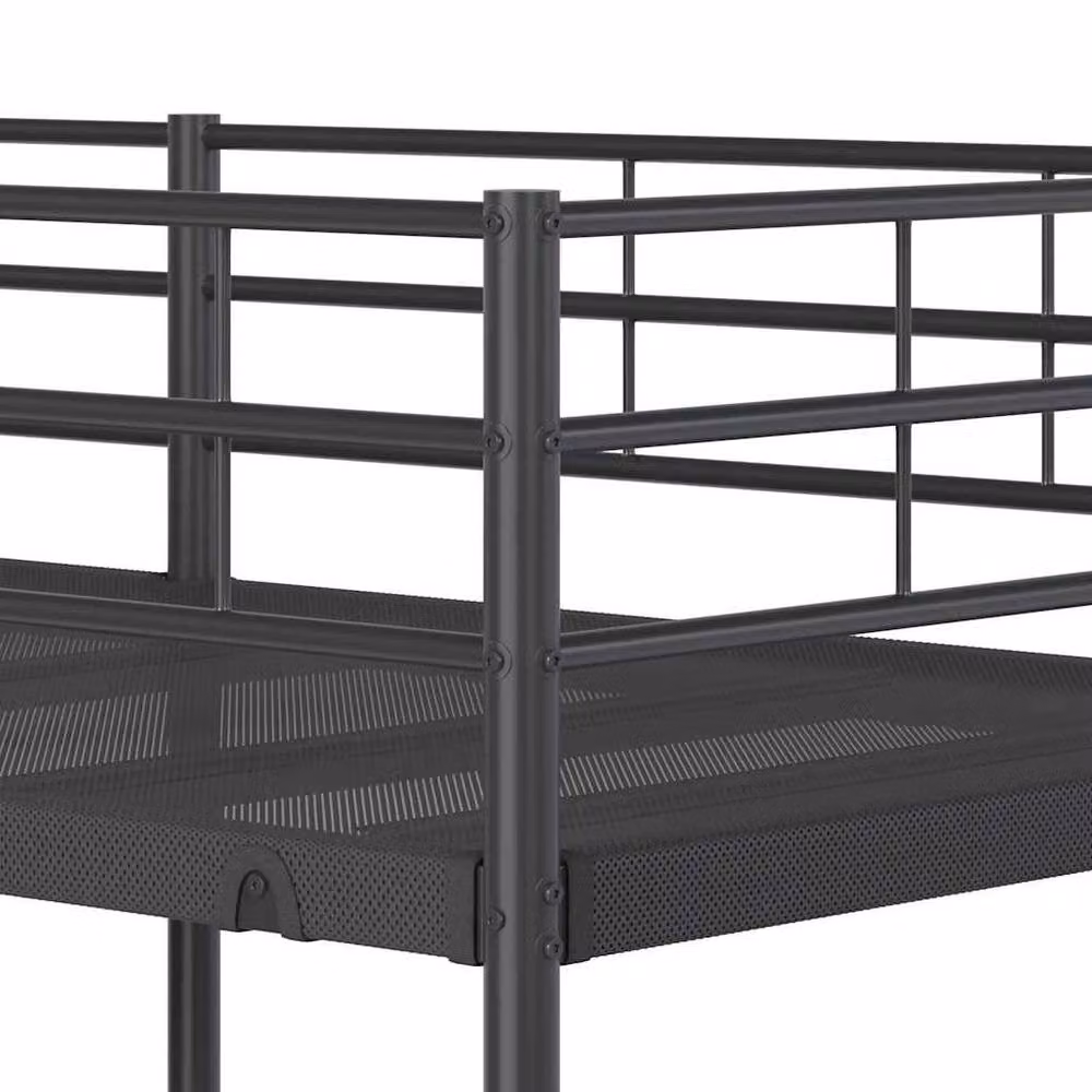 Berkfield Home Modern Metal Bunk Bed in Black W/D/H: 100 x 190 cm – 4