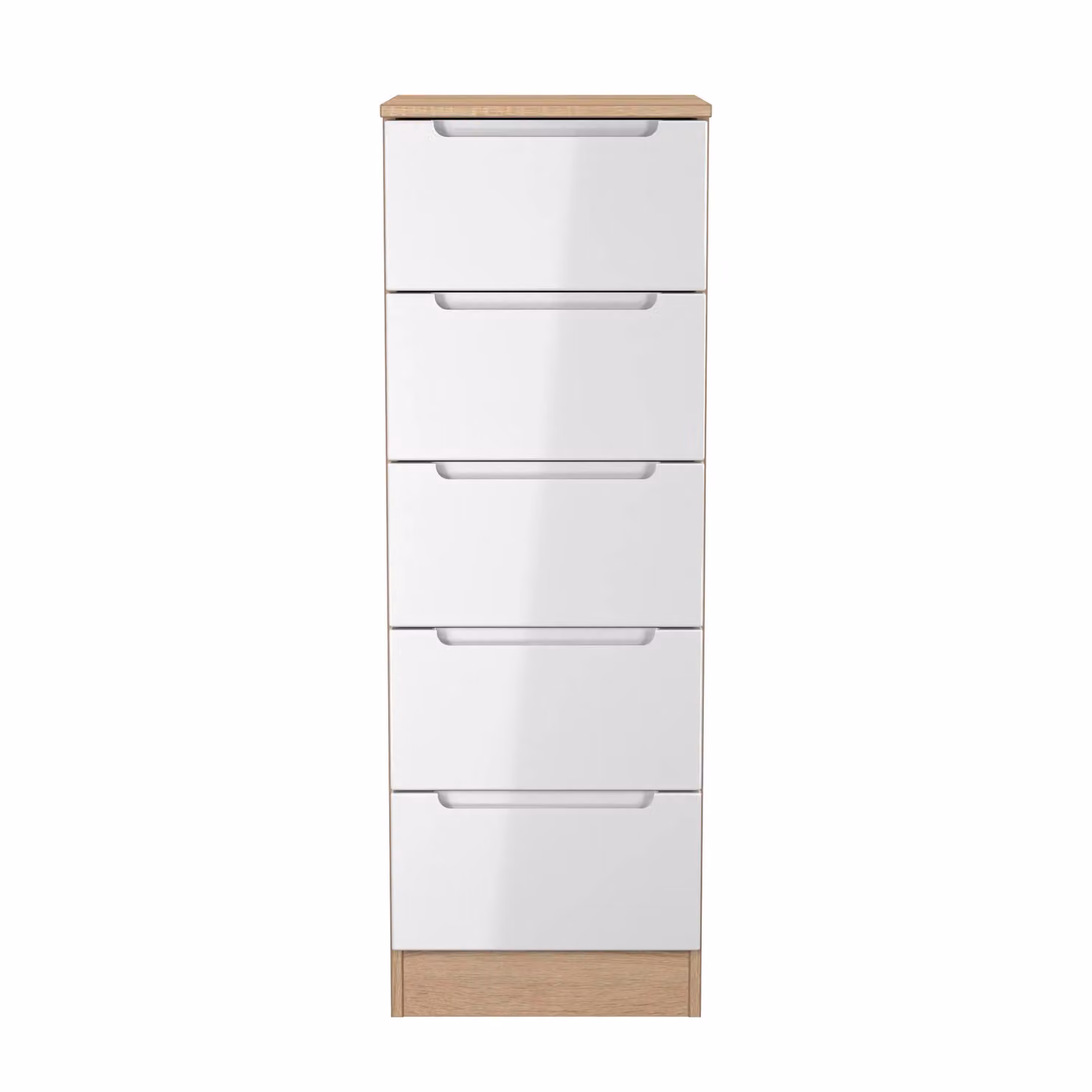 2 U Lucca 5 Drawer Bedside Table in Light Oak, Ready Assembled – 2