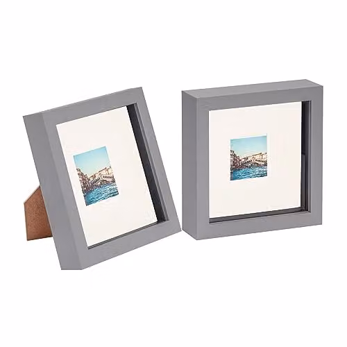 Nicola Spring Square Single Tabletop Photo Frame in Grey and White