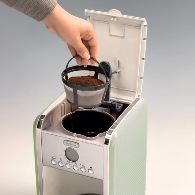 Ariete Vintage 12 Cup Drip Filter Coffee Maker with Glass Jug in Green