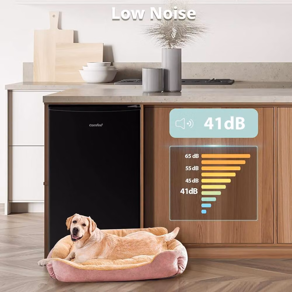 Living and Home 60L Freestanding Under Counter Upright Freezer with Adjustable Thermostat and Reversible Door, Black, W/D/H: 44.5 x 41.0 x 84.5 cm – 2