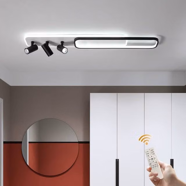 NIVOR Dimmable 3-Light LED Ceiling Track Spotlight Chandelier in Black