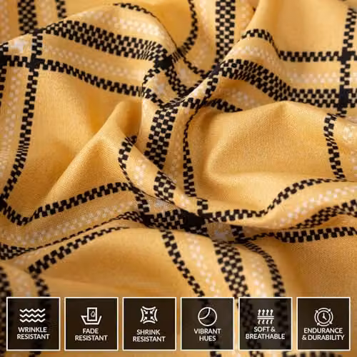 Grace 3 Piece Single Duvet Cover Set with Matching Black Fitted Sheet in Gold, Reversible Microfibre Bedding Set – 4