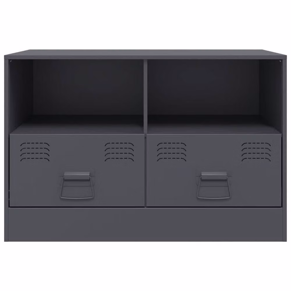 Berkfield Home Anthracite Metal TV Cabinet in Dark Grey, W/D/H: 67 x 39 x 44 cm – 5