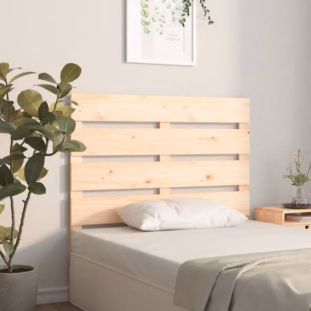 Berkfield Home Solid Wood Pine Headboard in Natural Brown, W/D/H: 90 x 3 x 80 cm