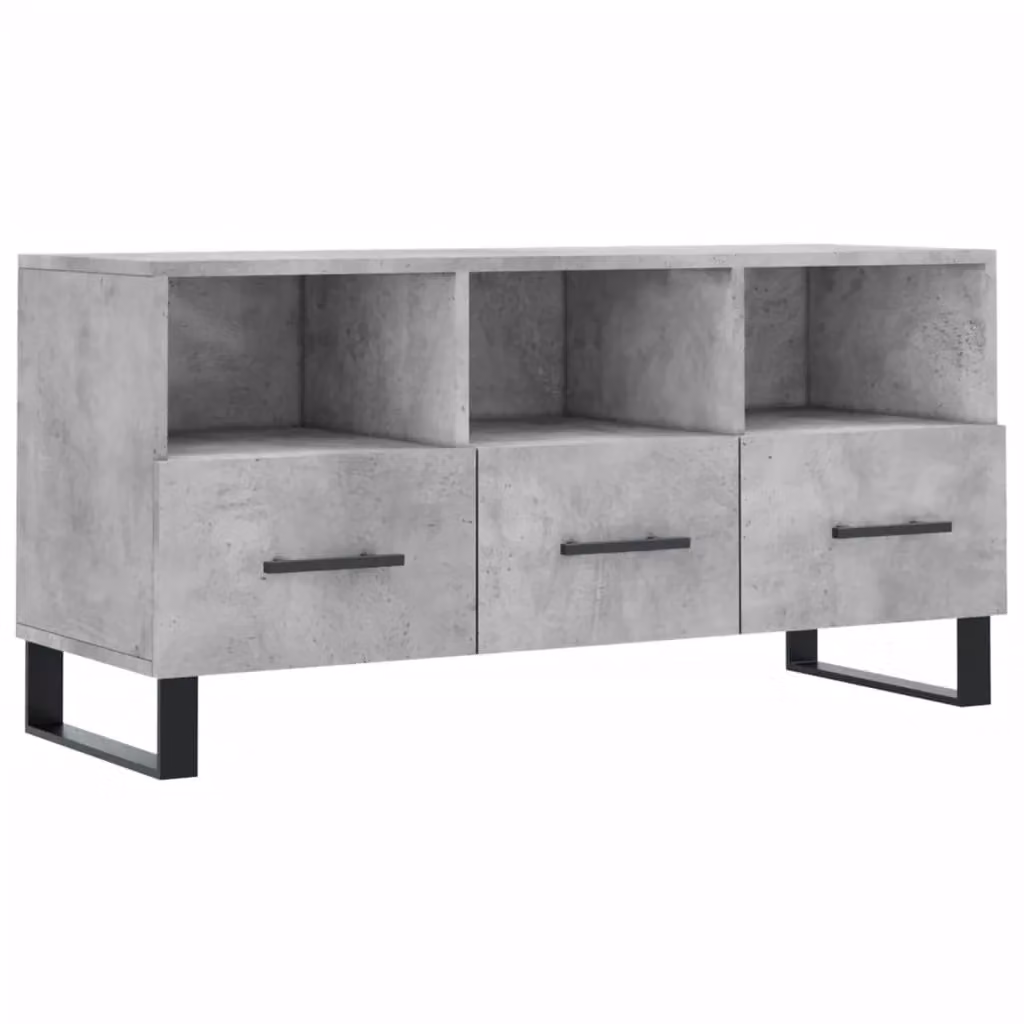 Berkfield Home Industrial TV Cabinet in Concrete Grey, W/D/H: 102 x 36 x 50 cm – 2