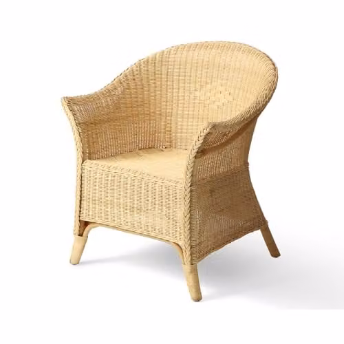 Desser Loom King Size Wicker Chair for Adults in Natural Cane, H 84 x W 69 x D 68 cm
