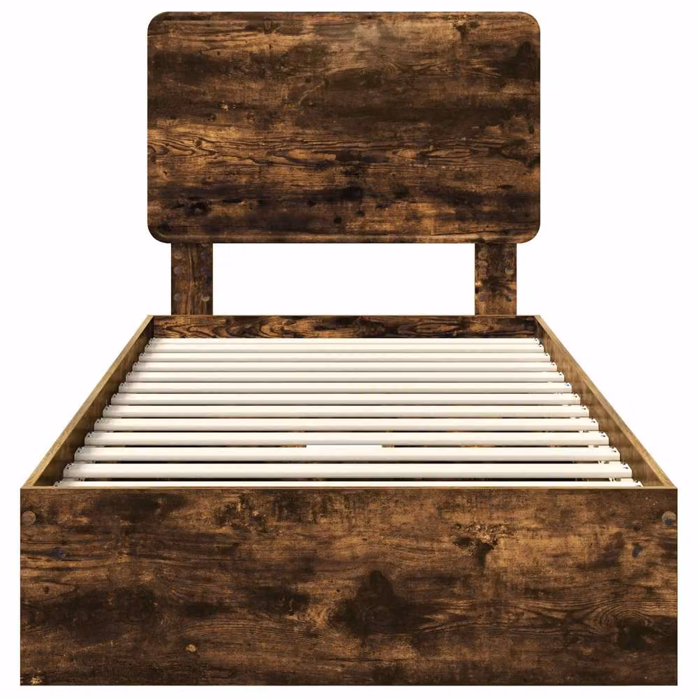 Berkfield Home Modern Storage Bed with Drawers in Smoked Oak Brown, W: 75 cm x L: 190 cm – 4