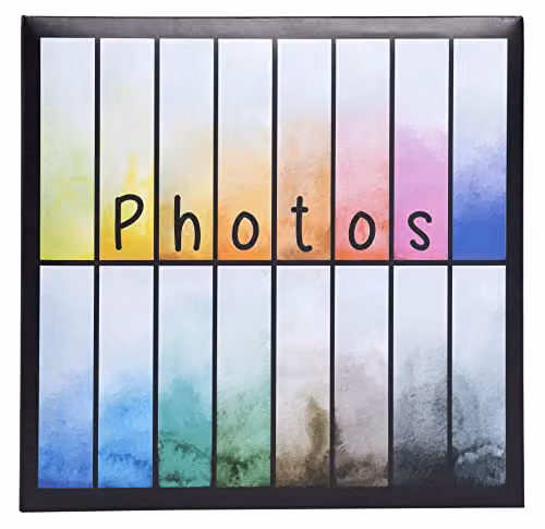 Exacompta Rainbow Photo Album with 100 Pages and 200 Pockets for 10x15cm Photos, Black and Multicolour Printed Paper Cover, W: 22.5 cm, H: 22 cm – 2