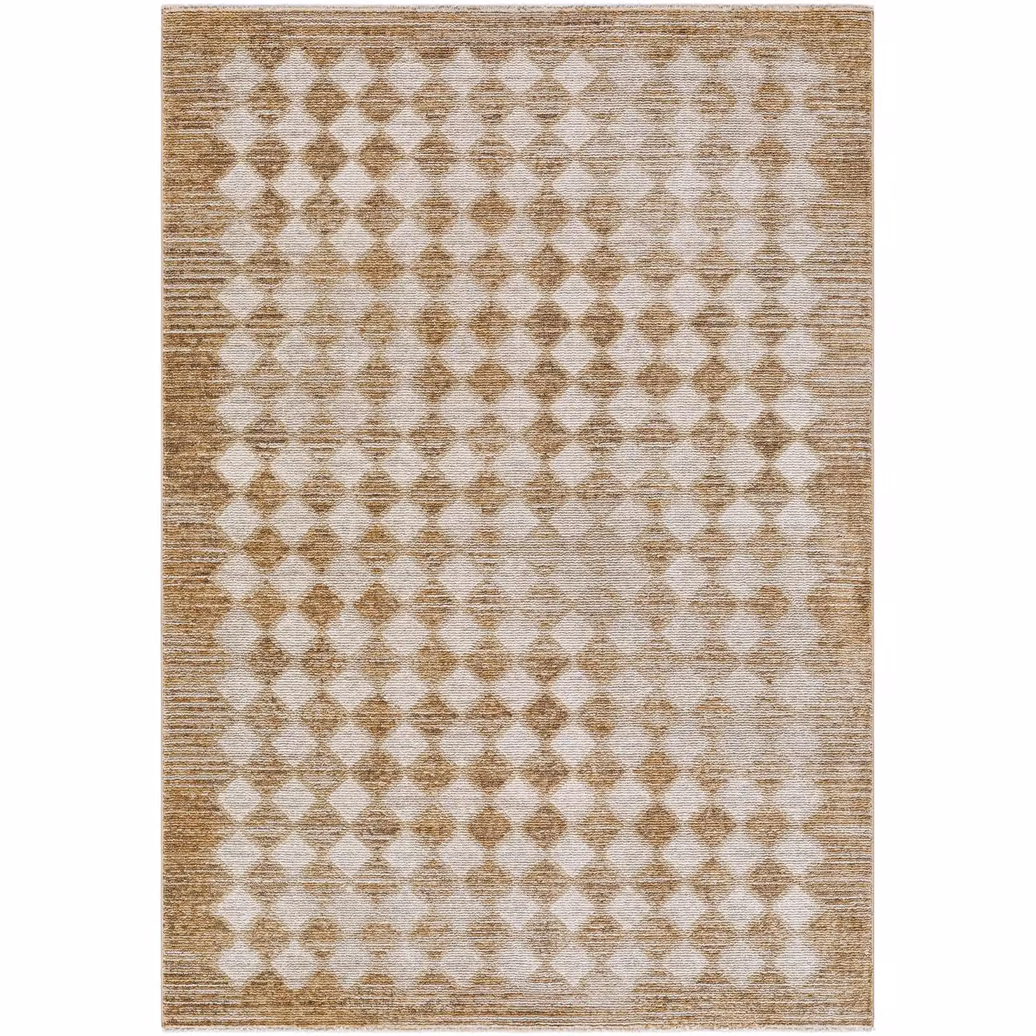 Livabliss Galey Alix Myrtle Avenue Geometric Living Room Rug in Brown, Green and Ivory with Fringes, W: 200 cm, D: 275 cm – 2