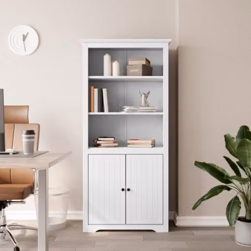 vidaXL BODO Bookcase in White Solid Wood Pine, W/D/H: 80 x 40 x 172 cm – 2