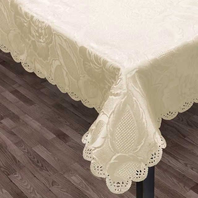 Intimates Luxury Rose Damask Floral Placemat in Cream and Beige