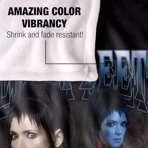 LOGOVISION Beetlejuice 2 Lydia Homage Super Soft Silky Touch Fleece Throw Blanket, Multicolour, W/D/H: 91 x 147 x 1 cm – 3
