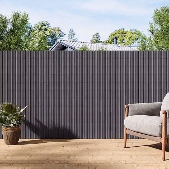 Lifeideas Opaque Privacy Fence Screen in Anthracite Grey, W: 300 cm, H: 120 cm