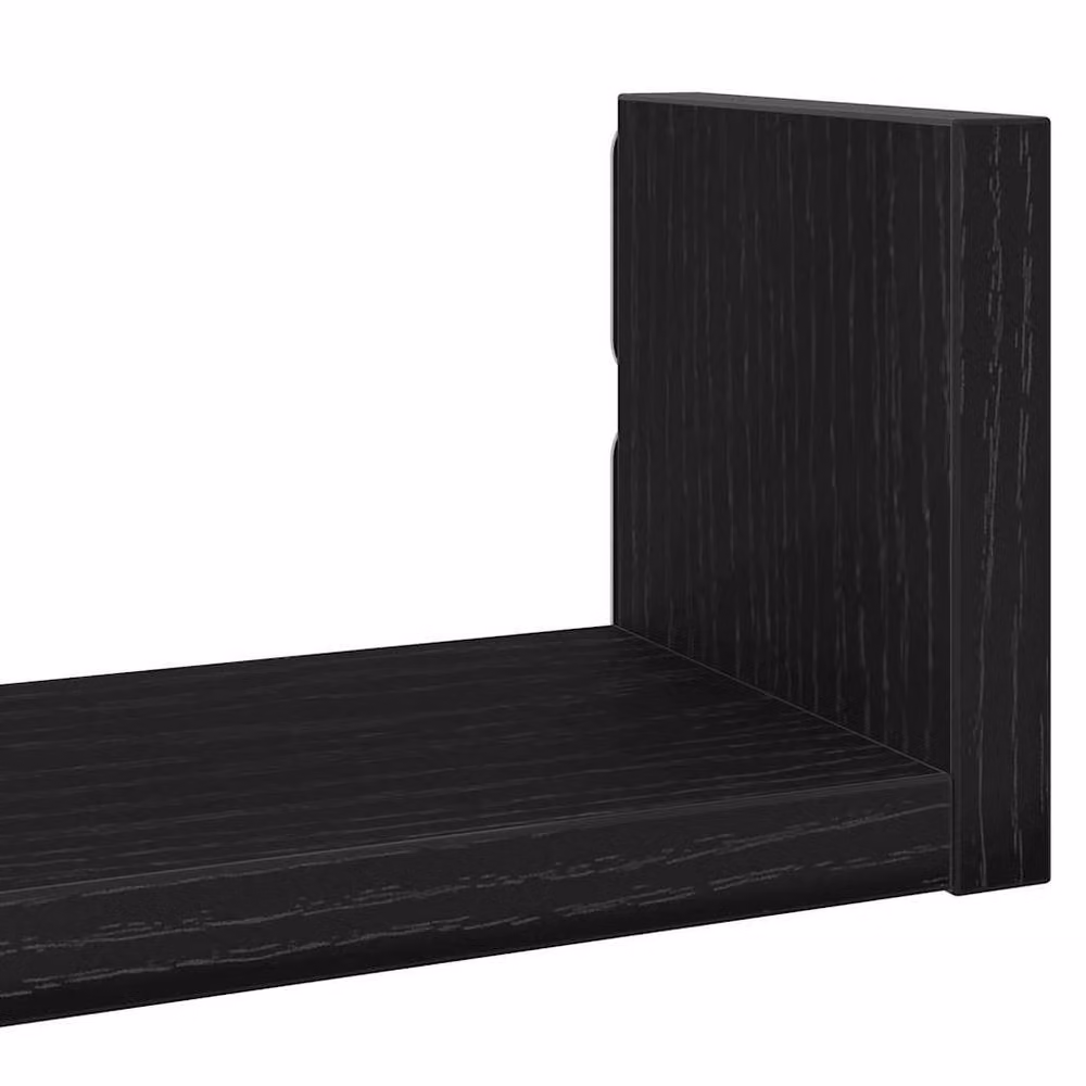 Berkfield Home Set of 3 Durable Wall Mounted Shelves in Black Oak Engineered Wood – 5