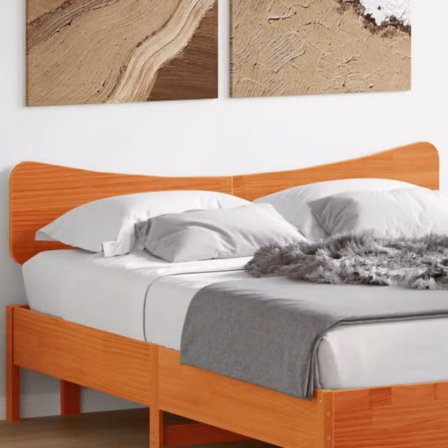 Berkfield Home Rustic Solid Wood Pine Headboard in Waxed Brown, Width: 150 cm – 1