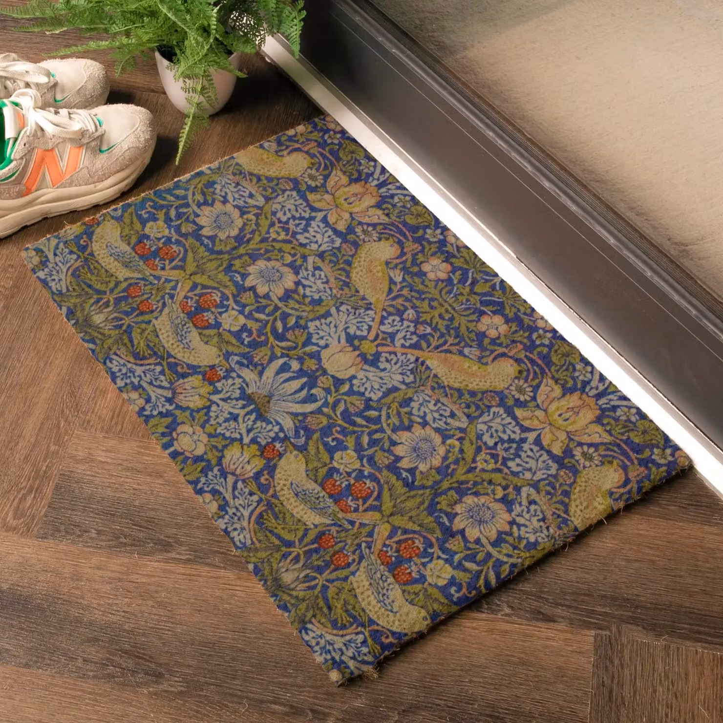 Artsy Mats Strawberry Thief William Morris Doormat in Brown and Multicolour, W: 60 cm, D: 40 cm – 2