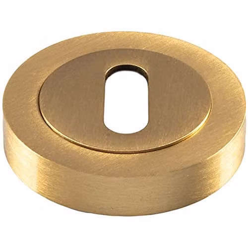 Loops 50mm Round Lock Profile Escutcheon with Concealed Fix in Brass – 1