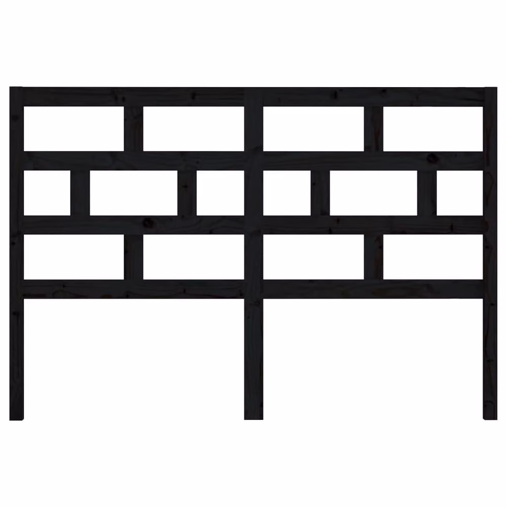 Berkfield Home Black Solid Pine Wood Bed Headboard W/D/H: 141 x 4 x 100 cm – 3