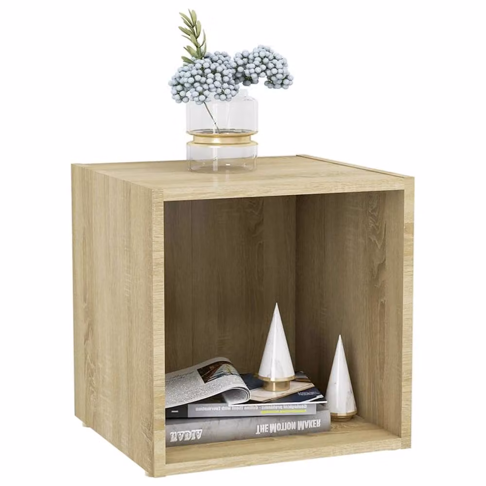Berkfield Home Sonoma Oak TV Cabinet in Brown and Beige, W/D/H: 37 x 35 x 37 cm – 2