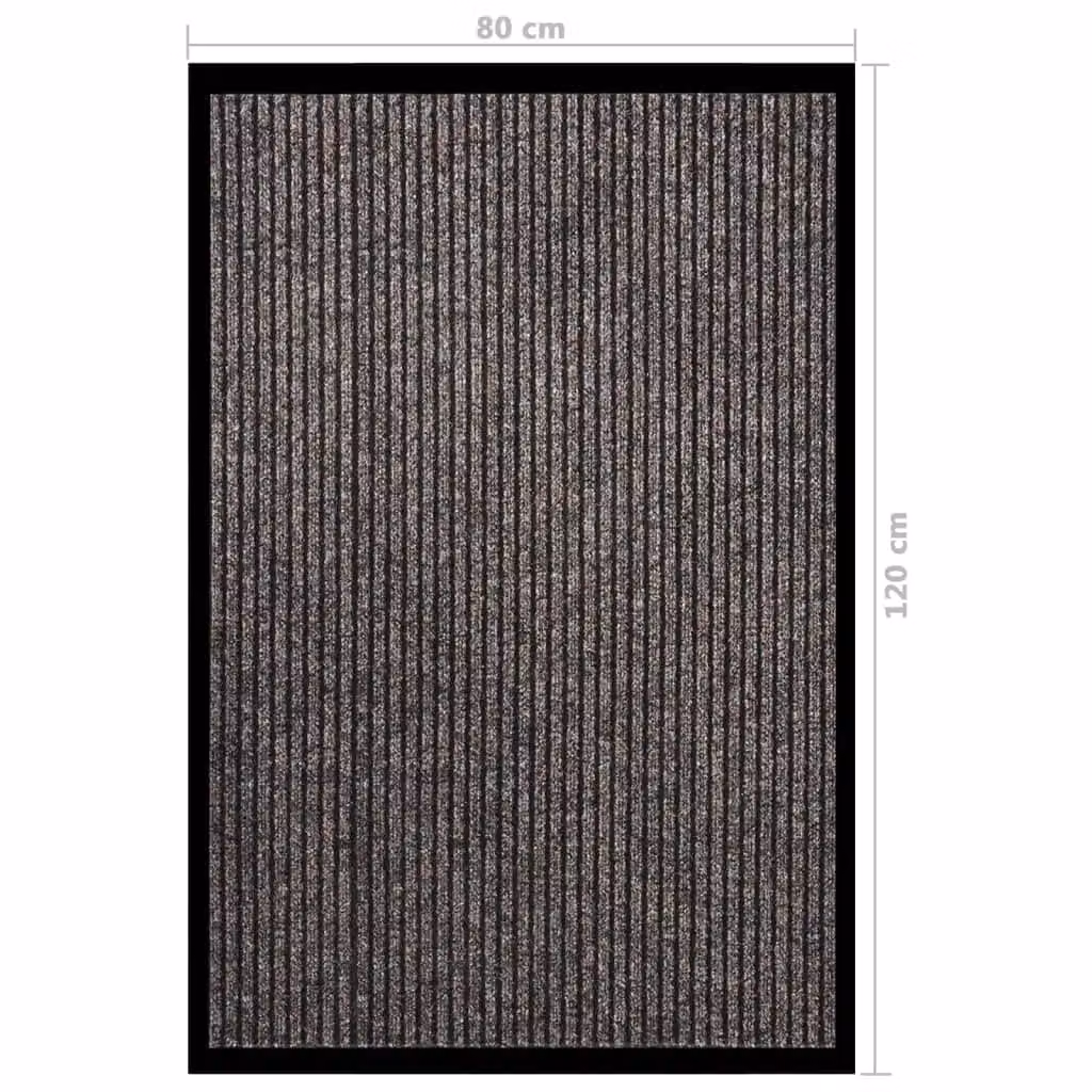 Berkfield Home Striped Beige and Black Non-Slip Doormat, W: 80 cm, D: 120 cm – 4