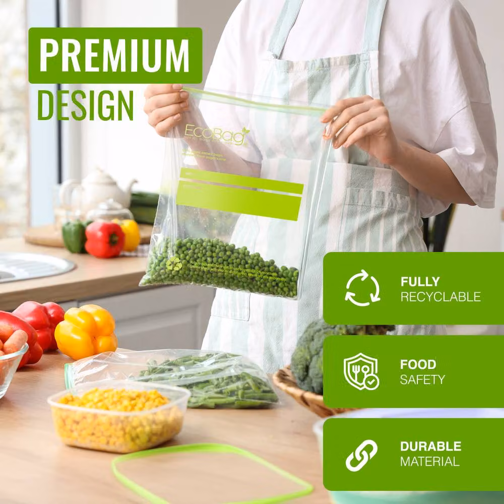 Ecobag 30 Pack Reusable Freezer and Sandwich Bags, 2.5 Litre, Transparent – 3