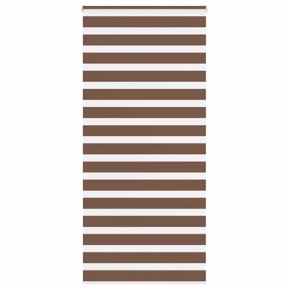 Berkfield Home Elegant Zebra Blind in Brown, W: 105 cm, H: 200 cm – 1