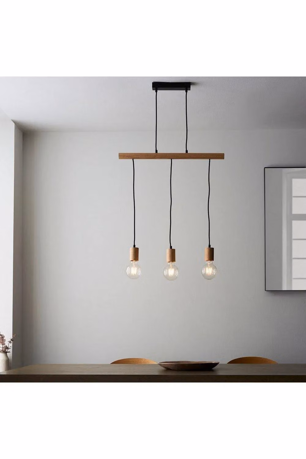 Netlighting Sven Bar Pendant Ceiling Lamp in Matt Black and Natural Wood – 2