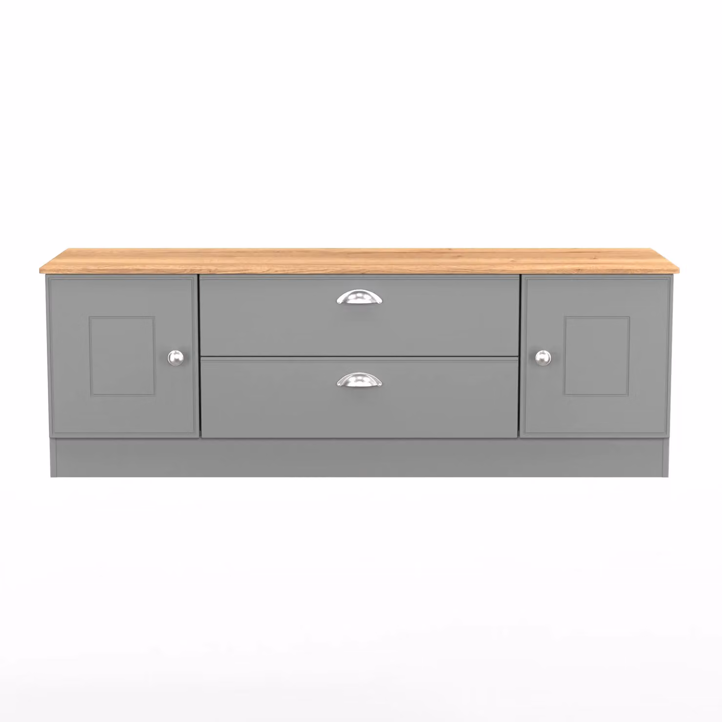 2 U Albert Superwide TV Unit with 2 Doors and 2 Drawers in Dark Grey Matt Finish – 2
