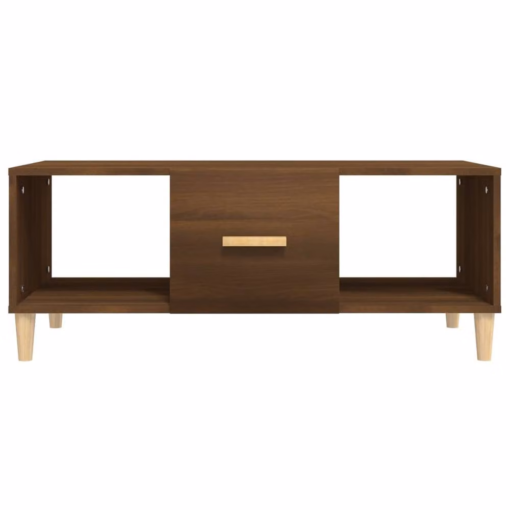 Berkfield Home Modern Rectangular Coffee Table in Brown Oak, W/D/H: 102 x 50 x 40 cm – 3