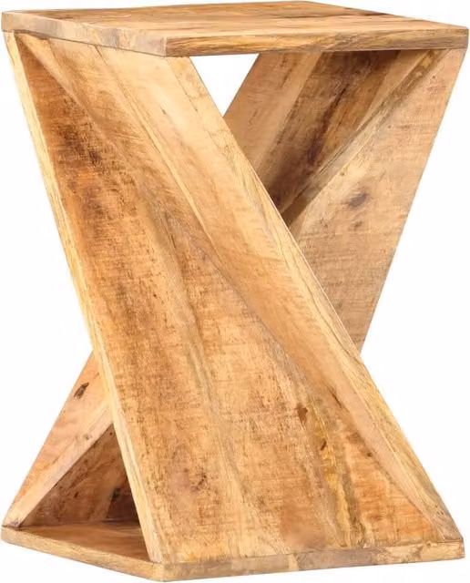 Berkfield Home Rustic Mango Wood Side Table, Brown, W/D/H: 35 x 35 x 55 cm