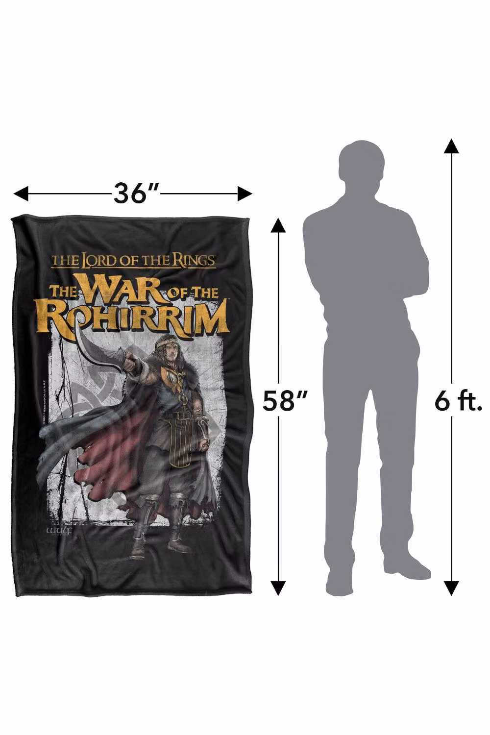 LOGOVISION Lord Of The Rings War Of The Rohirrim Wulf Homage Super Soft Fleece Throw Blanket, Multicolour, W: 152 cm, D: 127 cm – 8