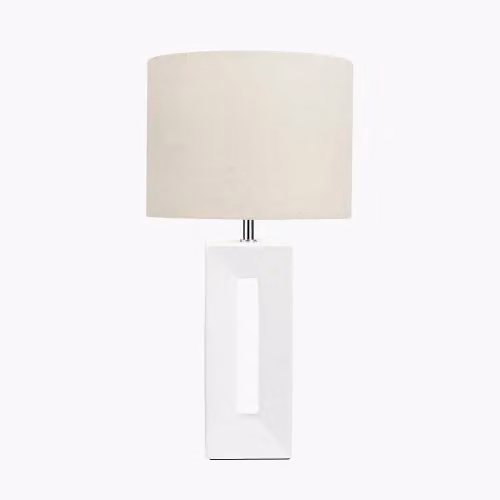 Ruma Block White Ceramic Tall Table Lamp – 2