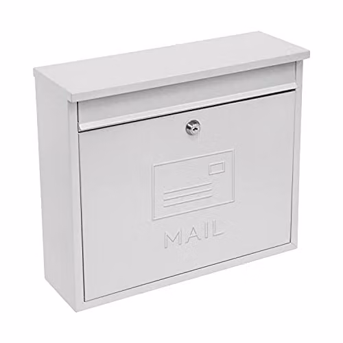 GardenKraft Wall-Mounted Steel Letterbox in Silver