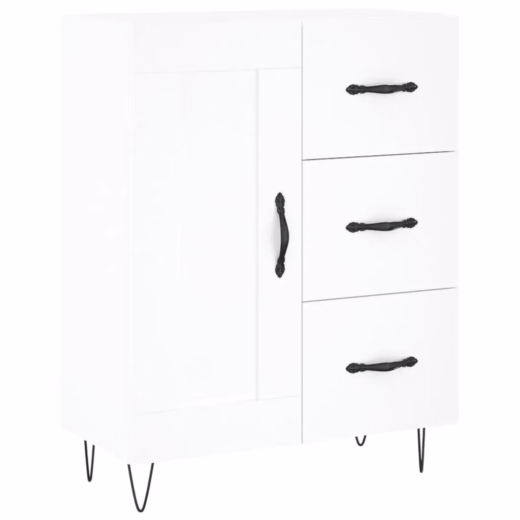 Berkfield Home White Classic Sideboard in Engineered Wood W/D/H: 69.5 x 34 x 90 cm – 2