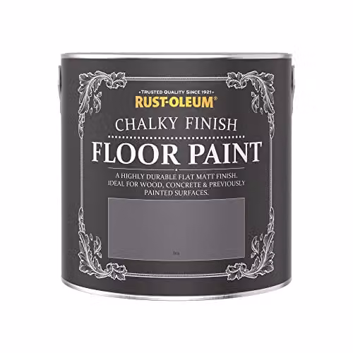 Rust-Oleum Scratch-Proof Water-Based Floor Paint in Matt Finish, Iris Purple, 2.5L – 3