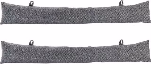 FLAVORA Herringbone Draught Excluders, Grey, Pack of 2 – 1