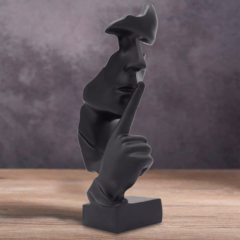 Huhote Black Resin Thinker Ponder Abstract Art Sculpture for Home or Office Desk Decor – 2